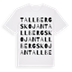 White t-shirt med Tallbergskojan ordlek t-shirt