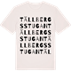Vintage White t-shirt med Tällbergsstugan ordlek t-shirt