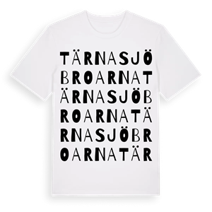 Tärnasjöbroarna ordlek t-shirt – ekologisk bomull t-shirt från Pinshirt