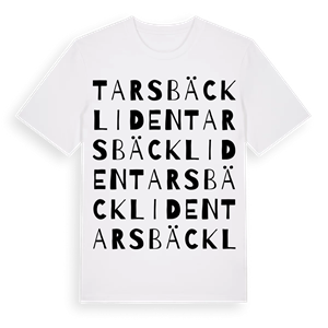 Tarsbäckliden ordlek t-shirt – ekologisk bomull t-shirt från Pinshirt