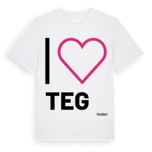 Jag älskar Teg t-shirt stort tryck – ekologisk bomull t-shirt från Pinshirt