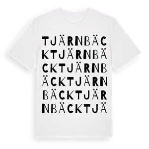 Tjärnbäck ordlek t-shirt – ekologisk bomull t-shirt från Pinshirt