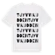 White t-shirt med Tjyvvikudden ordlek t-shirt
