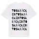 White t-shirt med Toskbäcken ordlek t-shirt