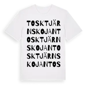 Tosktjärnskojan ordlek t-shirt – ekologisk bomull t-shirt från Pinshirt