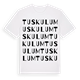 White t-shirt med Tuskulum ordlek t-shirt