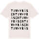Vintage White t-shirt med Tuvmyråsen ordlek t-shirt