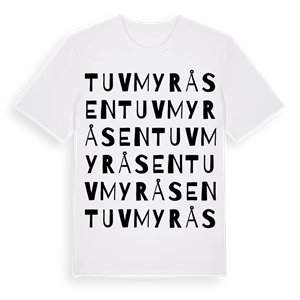 Tuvmyråsen ordlek t-shirt – ekologisk bomull t-shirt från Pinshirt