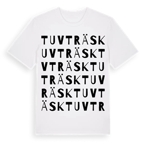 Tuvträsk ordlek t-shirt – ekologisk bomull t-shirt från Pinshirt