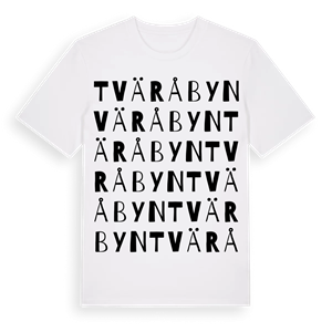 Tväråbyn ordlek t-shirt – ekologisk bomull t-shirt från Pinshirt