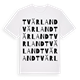 White t-shirt med Tvärland ordlek t-shirt