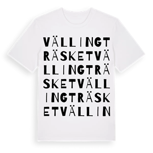 Vällingträsket ordlek t-shirt – ekologisk bomull t-shirt från Pinshirt