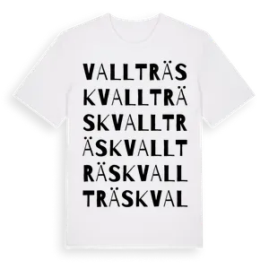 Vallträsk ordlek t-shirt – ekologisk bomull t-shirt från Pinshirt