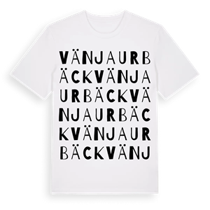 Vänjaurbäck ordlek t-shirt – ekologisk bomull t-shirt från Pinshirt