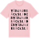 Pink Cotton t-shirt med Vänjaurbäcksliden ordlek t-shirt