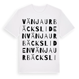 Vänjaurbäcksliden ordlek t-shirt – ekologisk bomull t-shirt från Pinshirt