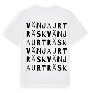 Vänjaurträsk ordlek t-shirt – ekologisk bomull t-shirt från Pinshirt