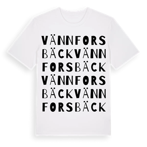 Vännforsbäck ordlek t-shirt – ekologisk bomull t-shirt från Pinshirt