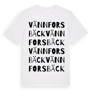 Vännforsbäck ordlek t-shirt – ekologisk bomull t-shirt från Pinshirt