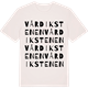 Vintage White t-shirt med Vårdikstenen ordlek t-shirt