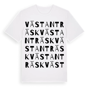 Västanträsk ordlek t-shirt – ekologisk bomull t-shirt från Pinshirt