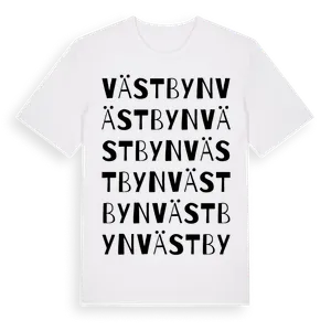 Västbyn ordlek t-shirt – ekologisk bomull t-shirt från Pinshirt