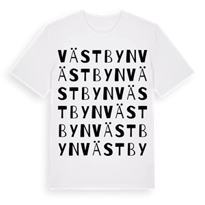 Västbyn ordlek t-shirt – ekologisk bomull t-shirt från Pinshirt