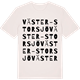 Vintage White t-shirt med Väster-Storsjö ordlek t-shirt