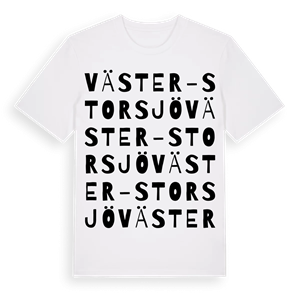 Väster-Storsjö ordlek t-shirt – ekologisk bomull t-shirt från Pinshirt