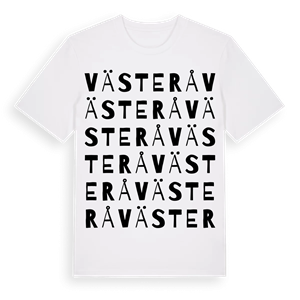 Västerå ordlek t-shirt – ekologisk bomull t-shirt från Pinshirt