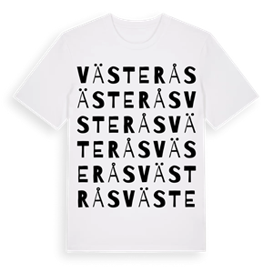 Västerås ordlek t-shirt – ekologisk bomull t-shirt från Pinshirt