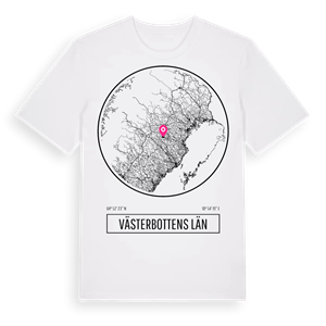 Västerbottens län t-shirt – ekologisk bomull t-shirt från Pinshirt