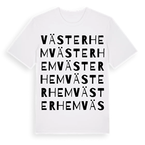 Västerhem ordlek t-shirt – ekologisk bomull t-shirt från Pinshirt