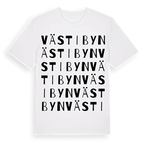 Västibyn ordlek t-shirt – ekologisk bomull t-shirt från Pinshirt