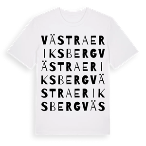 Västra Eriksberg ordlek t-shirt – ekologisk bomull t-shirt från Pinshirt