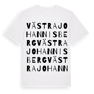 Västra Johannisberg ordlek t-shirt – ekologisk bomull t-shirt från Pinshirt