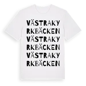 Västra Kyrkbäcken ordlek t-shirt – ekologisk bomull t-shirt från Pinshirt