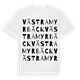 White t-shirt med Västra Myrbäck ordlek t-shirt