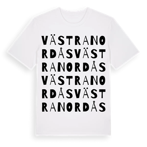 Västra Nordås ordlek t-shirt – ekologisk bomull t-shirt från Pinshirt
