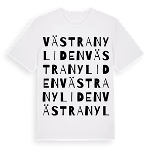 Västra Nyliden ordlek t-shirt – ekologisk bomull t-shirt från Pinshirt
