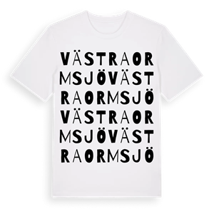 Västra Ormsjö ordlek t-shirt – ekologisk bomull t-shirt från Pinshirt