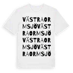 Västra Ormsjö ordlek t-shirt – ekologisk bomull t-shirt från Pinshirt