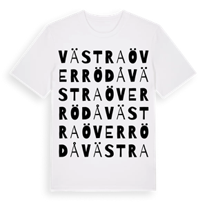 Västra Överrödå ordlek t-shirt – ekologisk bomull t-shirt från Pinshirt