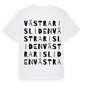 Västra Risliden ordlek t-shirt – ekologisk bomull t-shirt från Pinshirt