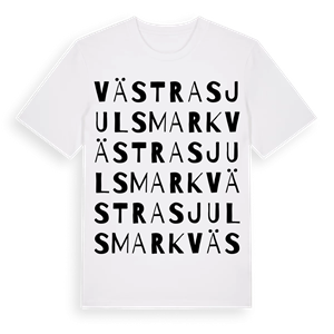 Västra Sjulsmark ordlek t-shirt – ekologisk bomull t-shirt från Pinshirt