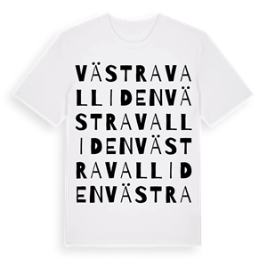Västra Valliden ordlek t-shirt – ekologisk bomull t-shirt från Pinshirt