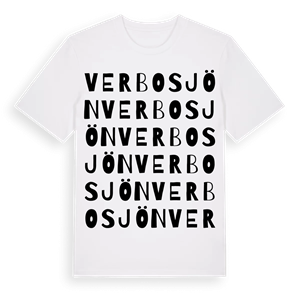 Verbosjön ordlek t-shirt – ekologisk bomull t-shirt från Pinshirt