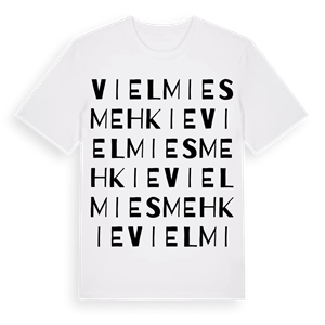 Vielmiesmehkie ordlek t-shirt – ekologisk bomull t-shirt från Pinshirt