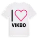 White t-shirt med Jag älskar Vikbo t-shirt stort tryck