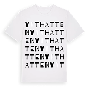 Vithatten ordlek t-shirt – ekologisk bomull t-shirt från Pinshirt